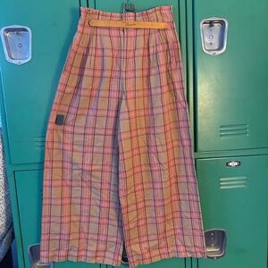 Maeve Plaid Wide Leg Trousers